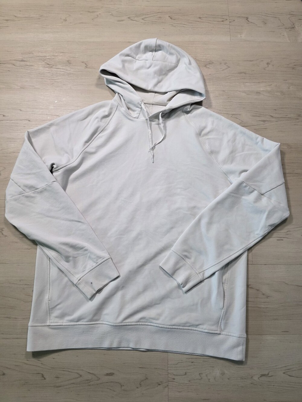 Lululemon Women Pullover Hoodie White Long Sleeve Logo Athletic Sweatshirt Flaw